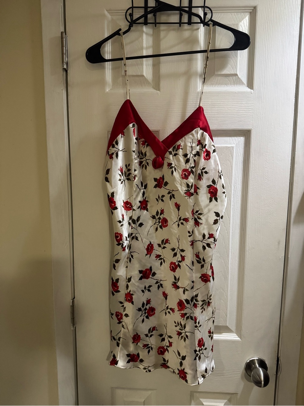 VINTAGE 90s Kathy Ireland Women’s Floral Satin Slip Dress Large
